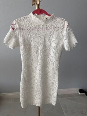 Boohoo White Lace Mini Dress